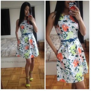 🦋 Gap White Floral Mini Dress Size 4 Casual Formal Summer Spring Easter